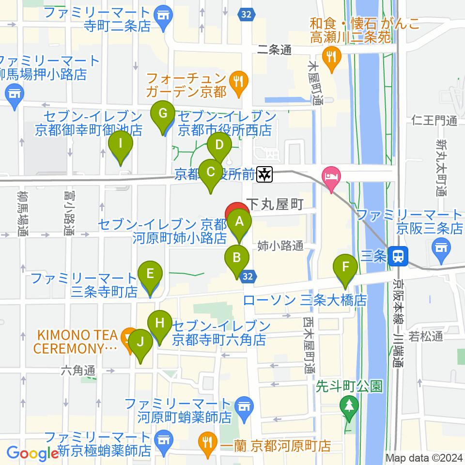 JET SET京都店周辺のコンビニエンスストア一覧地図