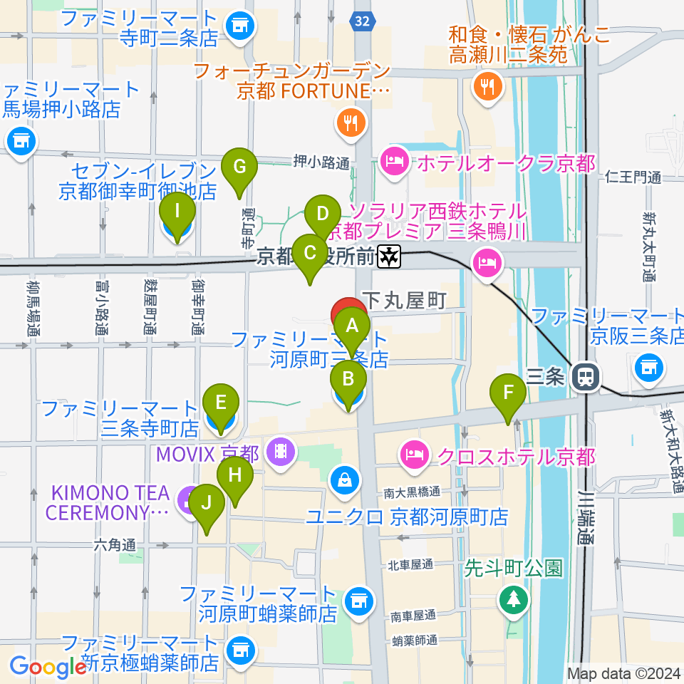 JET SET京都店周辺のコンビニエンスストア一覧地図