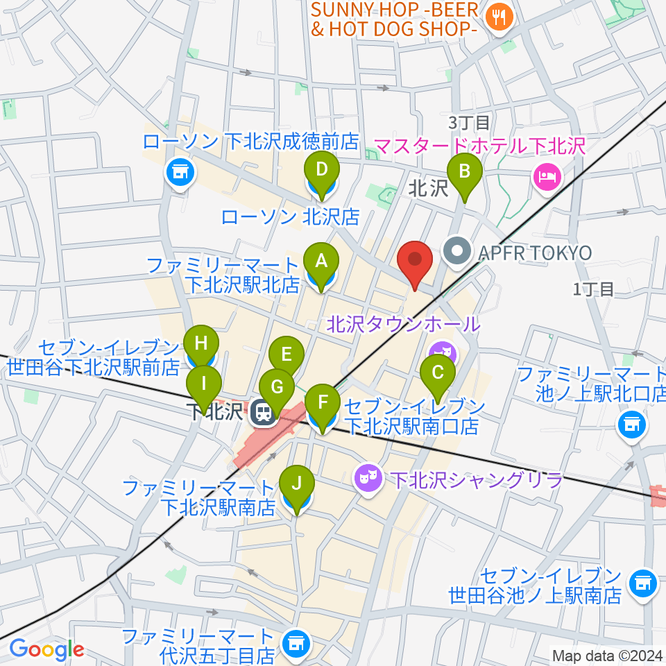 JET SET TOKYO下北沢店周辺のコンビニエンスストア一覧地図