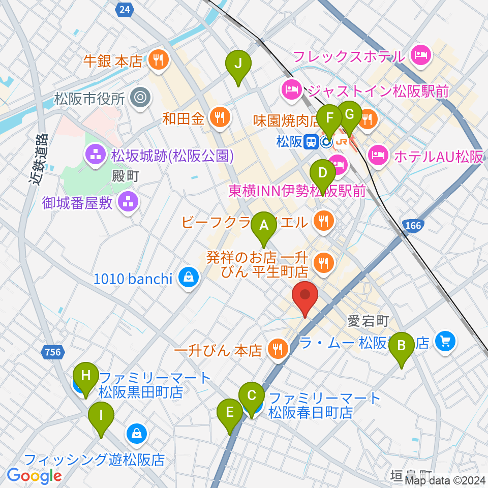 松阪ROCKERS CLUB周辺のコンビニエンスストア一覧地図