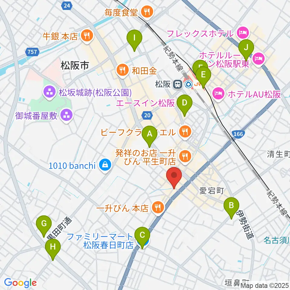 松阪ROCKERS CLUB周辺のコンビニエンスストア一覧地図