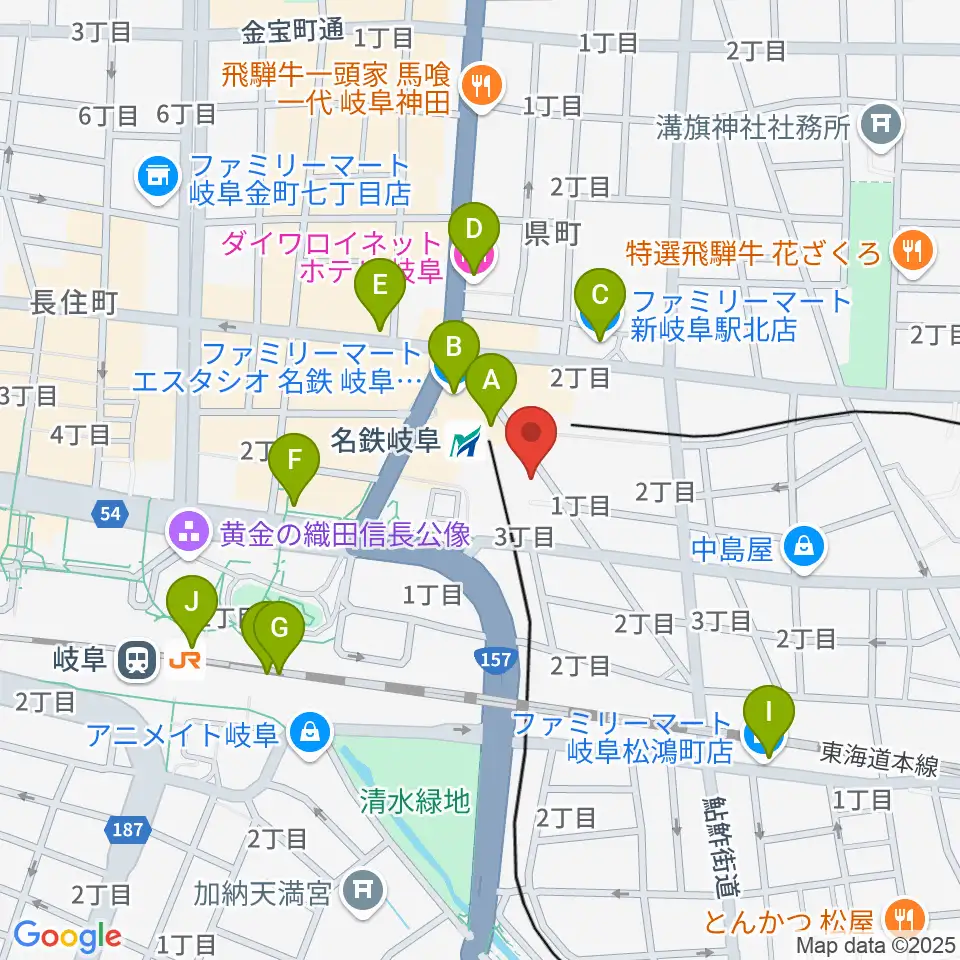 バナナレコード岐阜店周辺のコンビニエンスストア一覧地図