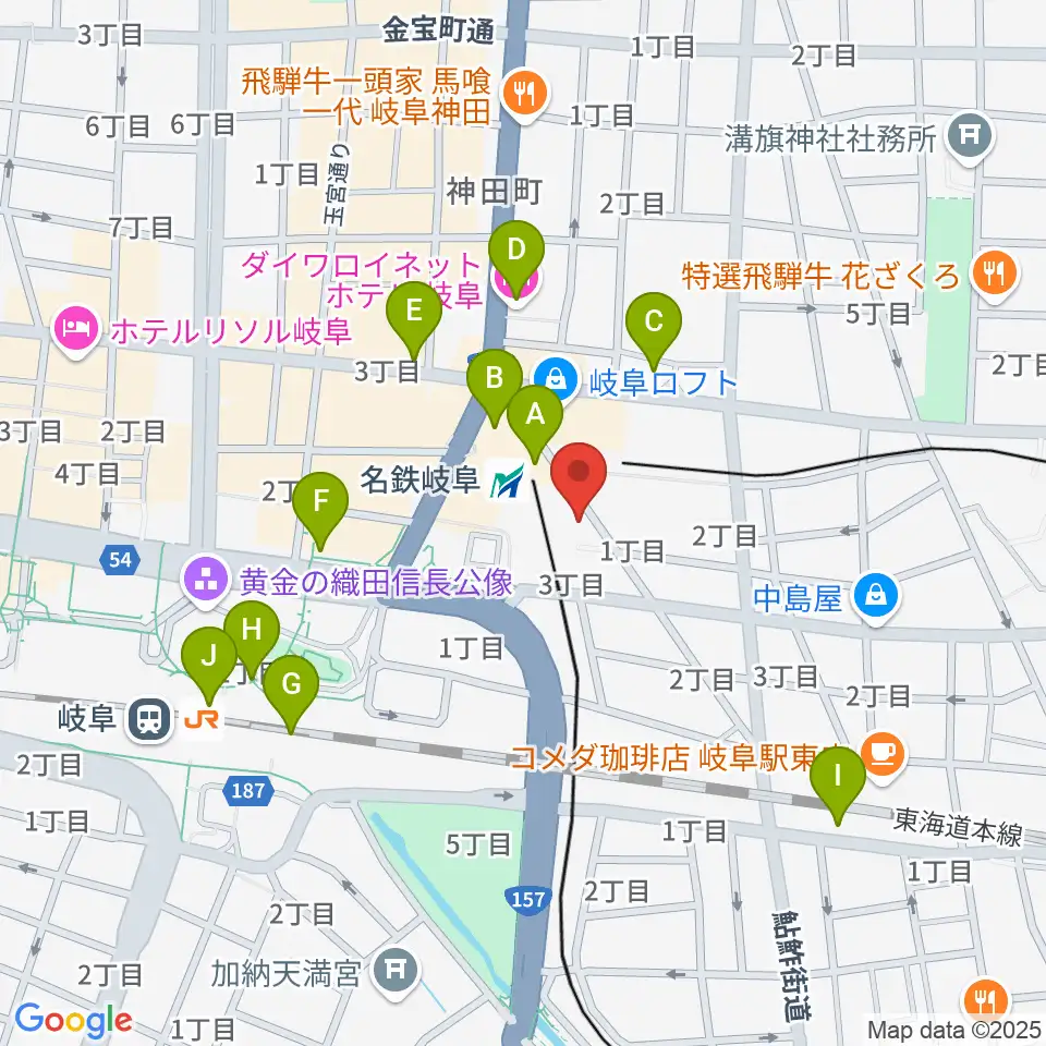 バナナレコード岐阜店周辺のコンビニエンスストア一覧地図