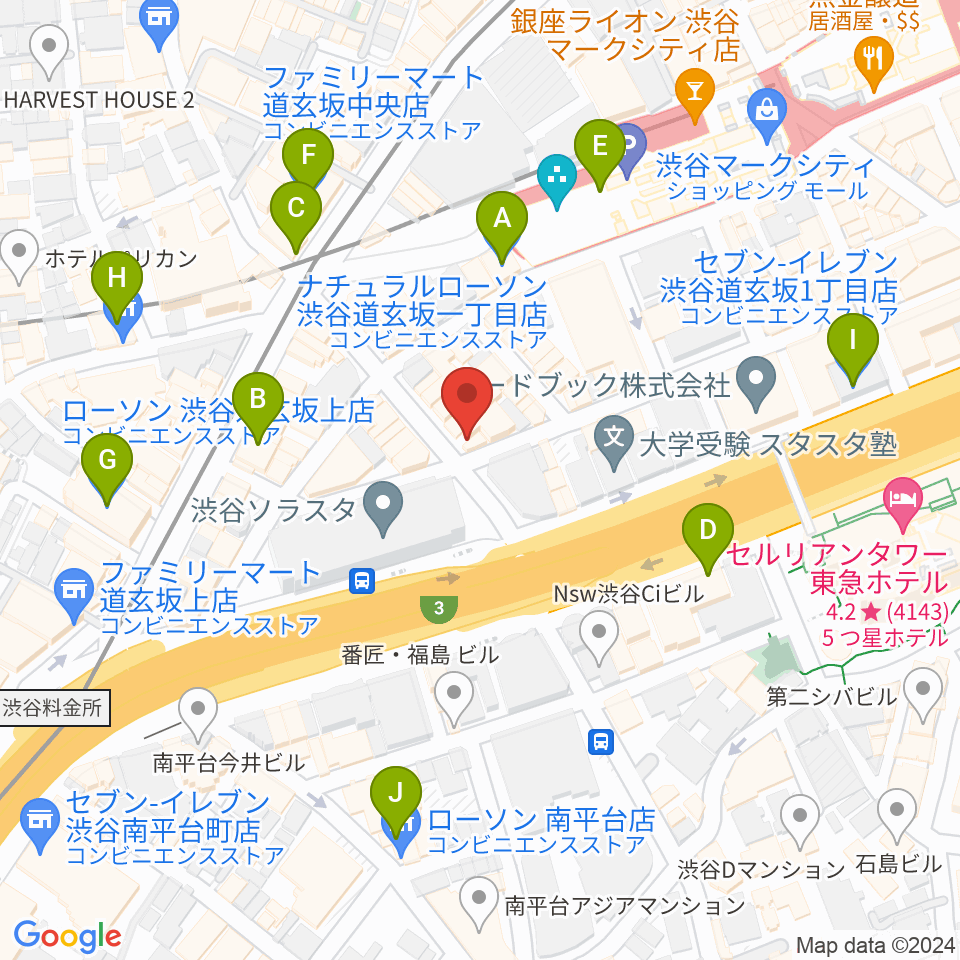 渋谷GUILTY周辺のコンビニエンスストア一覧地図