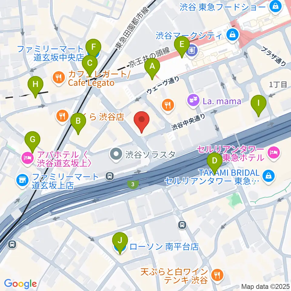 渋谷GUILTY周辺のコンビニエンスストア一覧地図