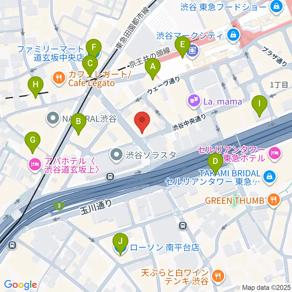 渋谷GUILTY周辺のコンビニエンスストア一覧地図