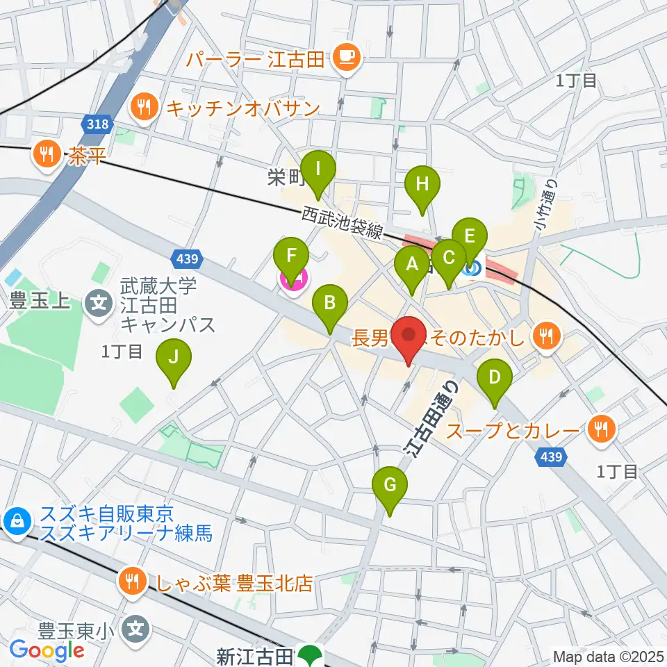 ココナッツディスク江古田店周辺のコンビニエンスストア一覧地図