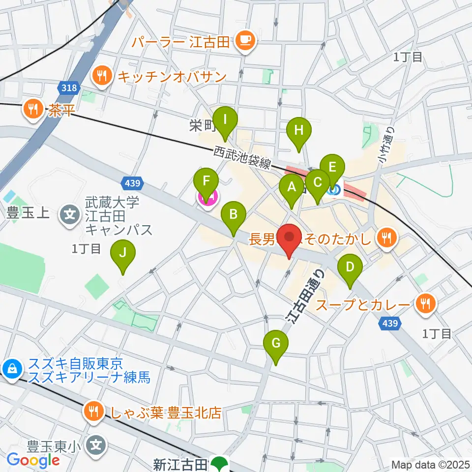ココナッツディスク江古田店周辺のコンビニエンスストア一覧地図