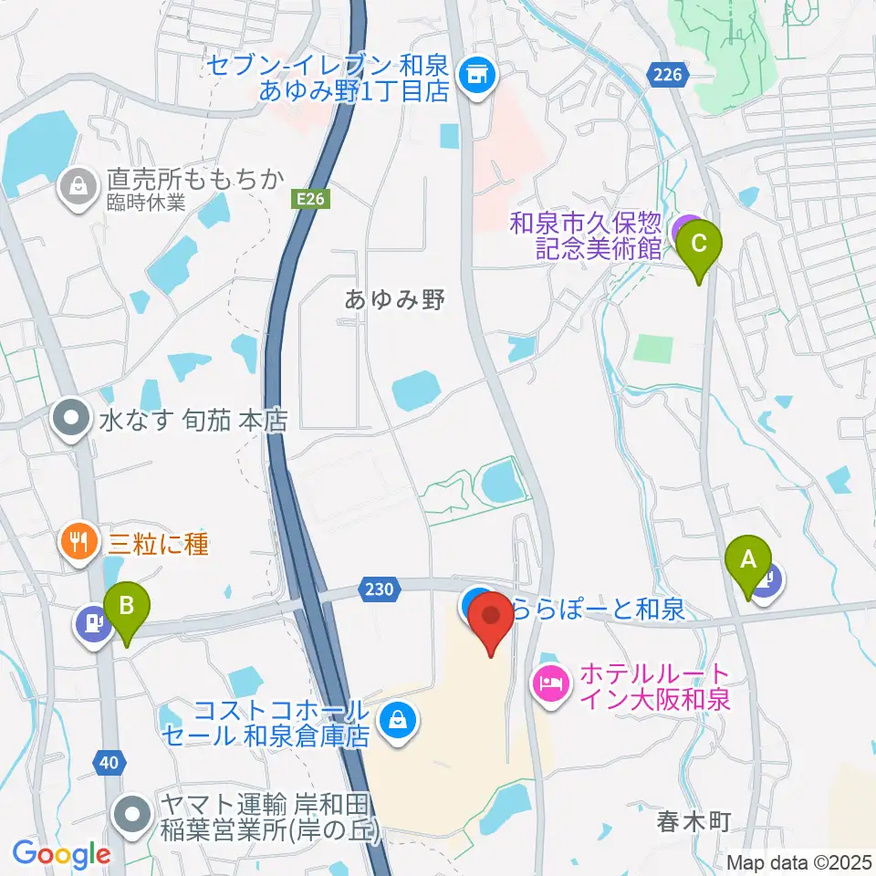 HMVららぽーと和泉周辺のコンビニエンスストア一覧地図