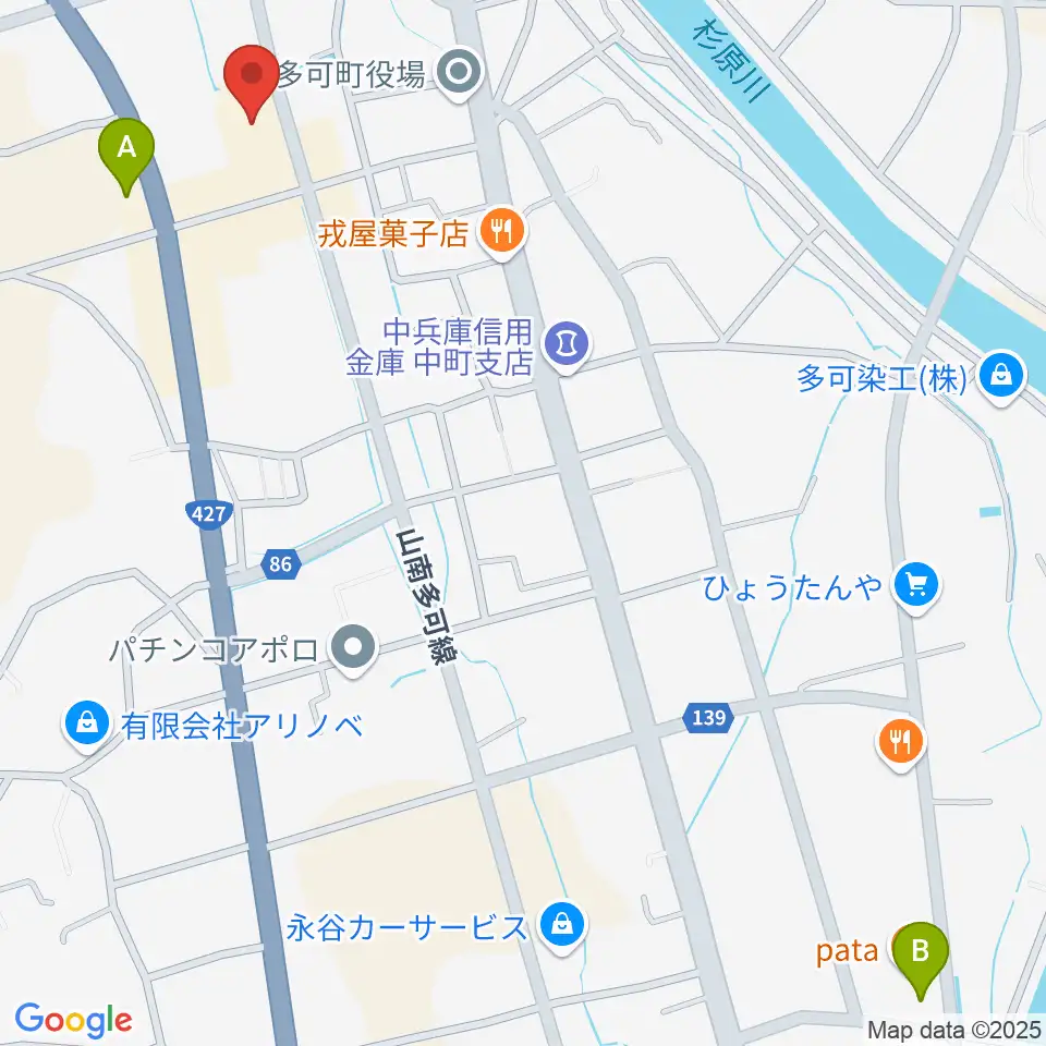 多可町文化会館 ベルディーホール周辺のコンビニエンスストア一覧地図