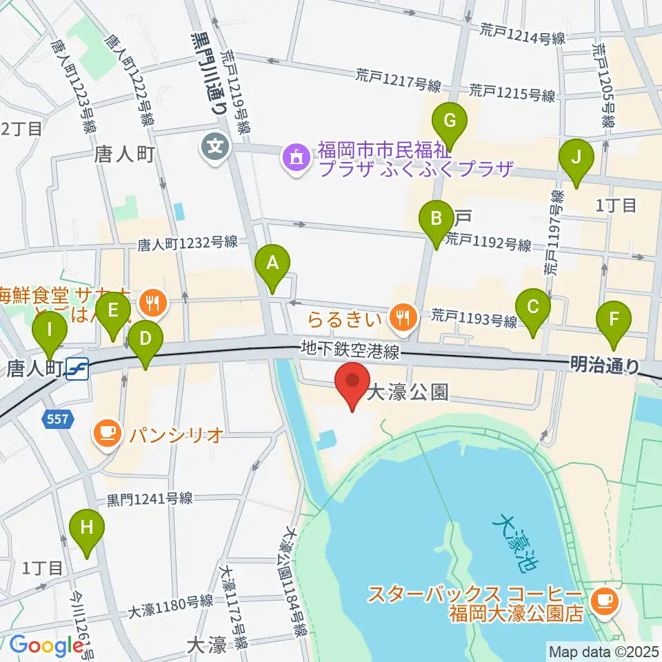 大濠公園能楽堂周辺のコンビニエンスストア一覧地図