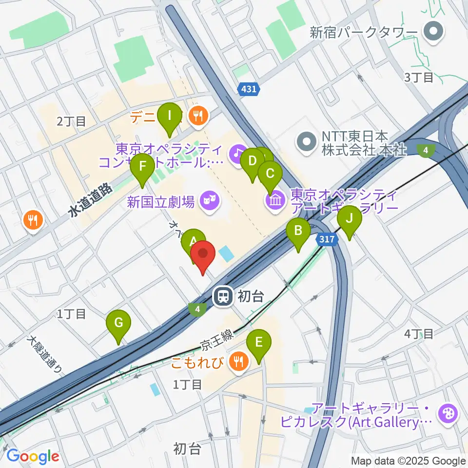初台DOORS周辺のコンビニエンスストア一覧地図