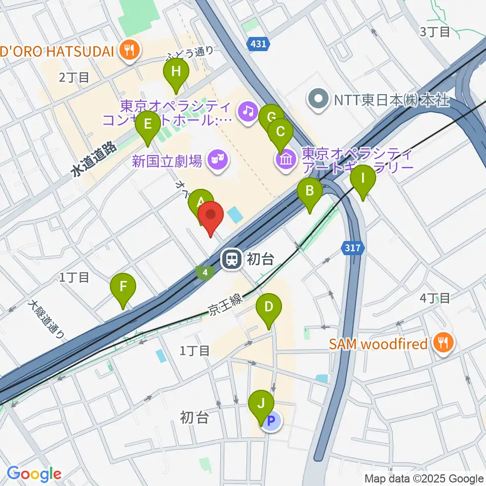 初台DOORS周辺のコンビニエンスストア一覧地図