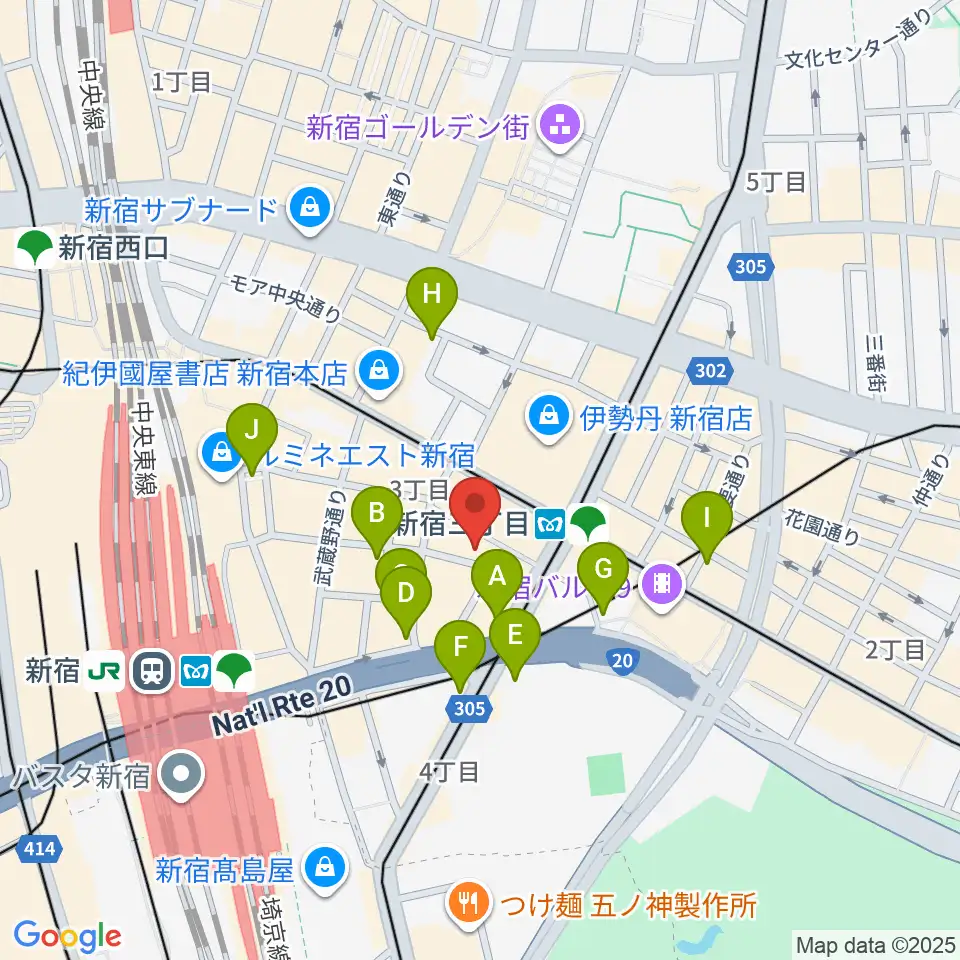 ディスクユニオン新宿周辺のコンビニエンスストア一覧地図