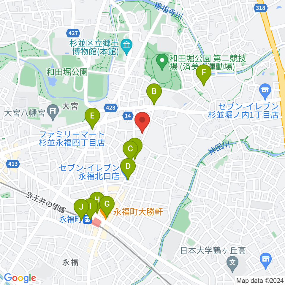 ソノリウム周辺のコンビニエンスストア一覧地図