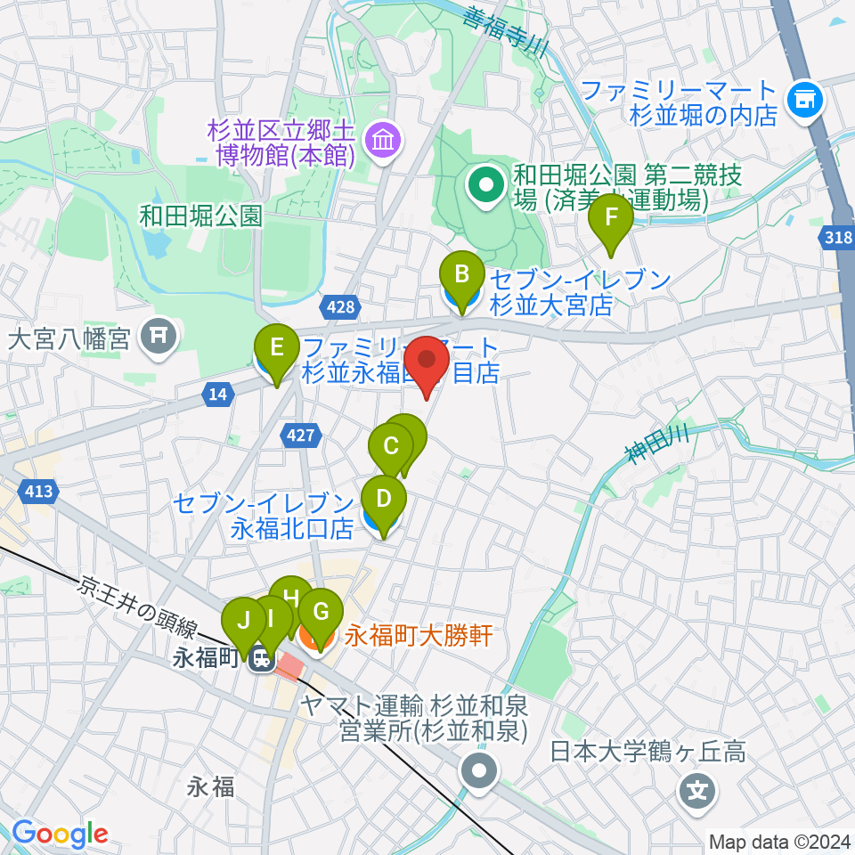 ソノリウム周辺のコンビニエンスストア一覧地図