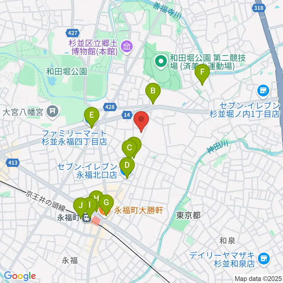 ソノリウム周辺のコンビニエンスストア一覧地図