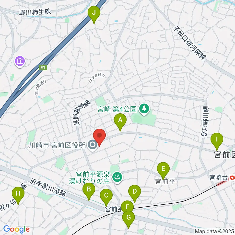 川崎市宮前市民館周辺のコンビニエンスストア一覧地図