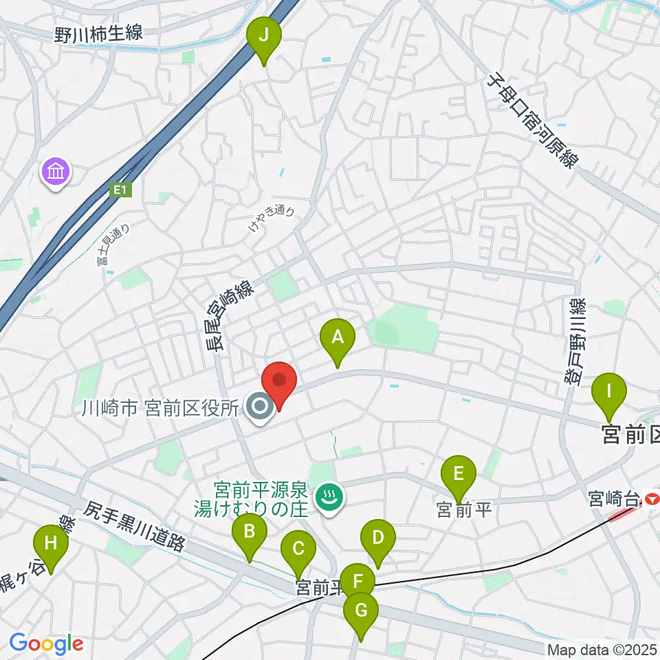 川崎市宮前市民館周辺のコンビニエンスストア一覧地図