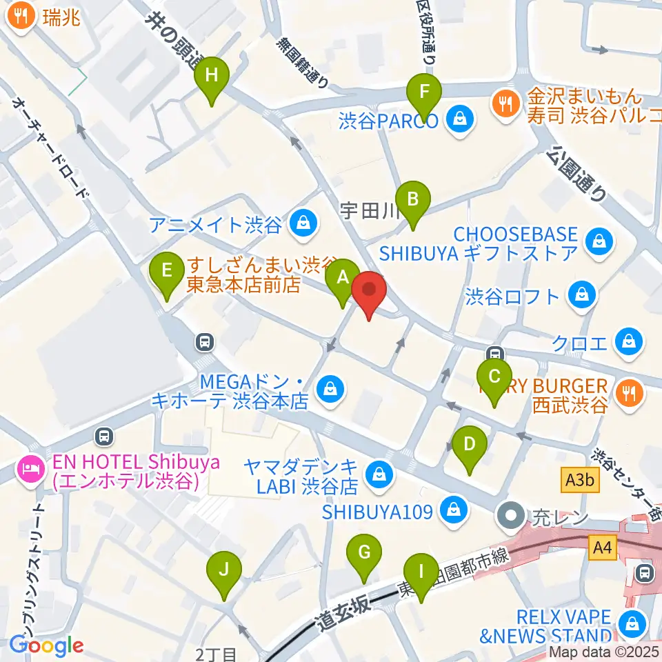 ディスクユニオン渋谷ジャズ/レアグルーヴ館周辺のコンビニエンスストア一覧地図
