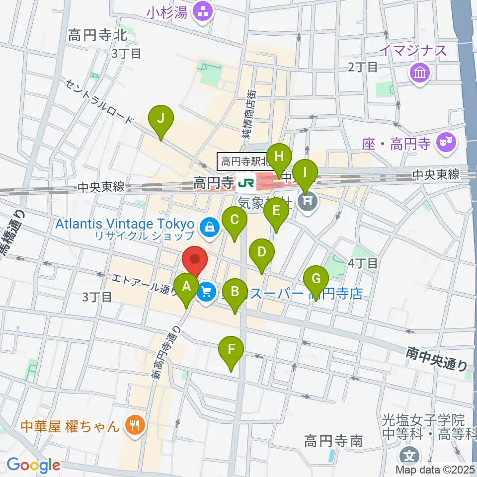UNIVERSOUNDS周辺のコンビニエンスストア一覧地図