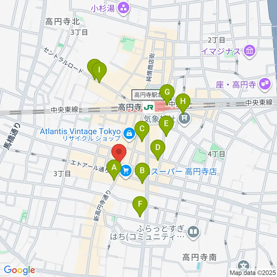 UNIVERSOUNDS周辺のコンビニエンスストア一覧地図