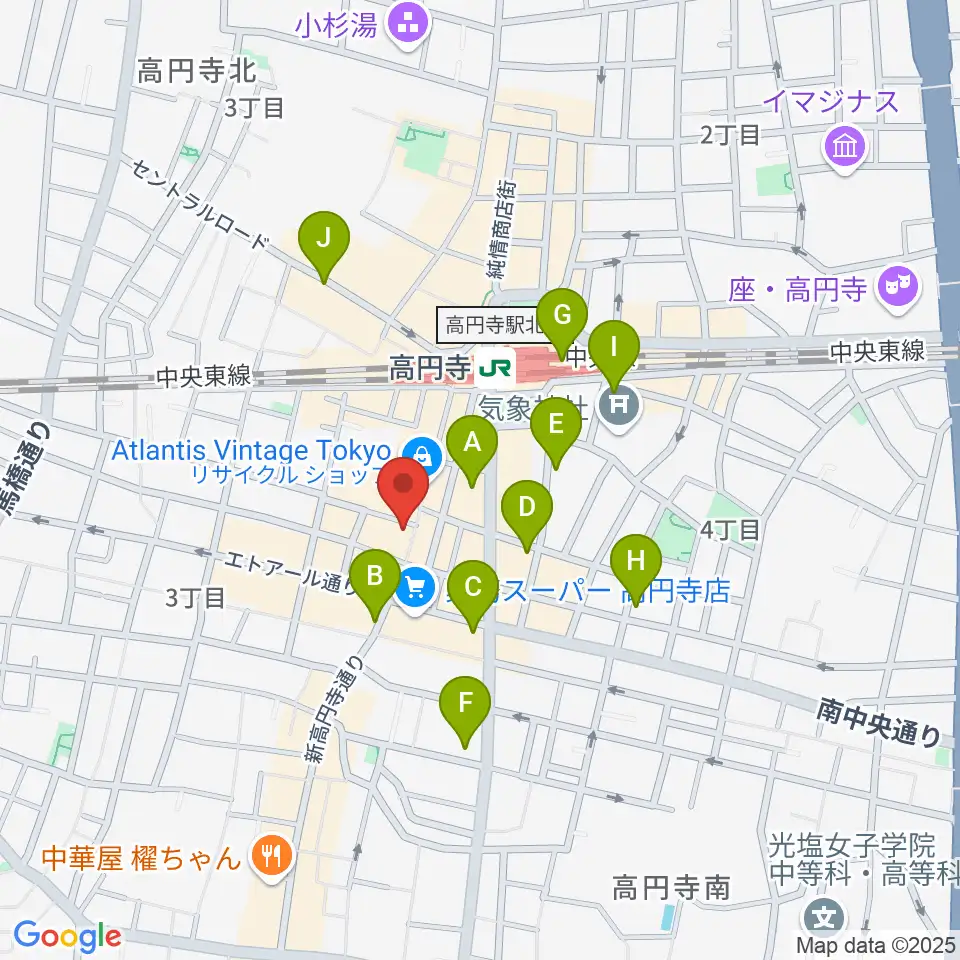 ビー・インレコーズ周辺のコンビニエンスストア一覧地図