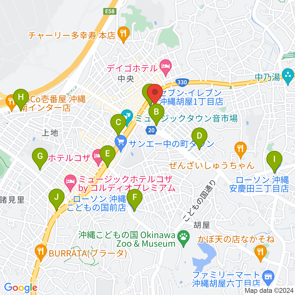 ZIGZAG周辺のコンビニエンスストア一覧地図