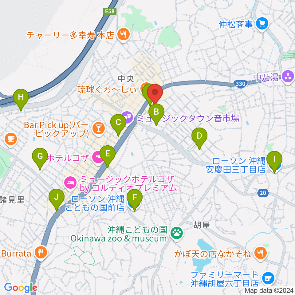 ZIGZAG周辺のコンビニエンスストア一覧地図