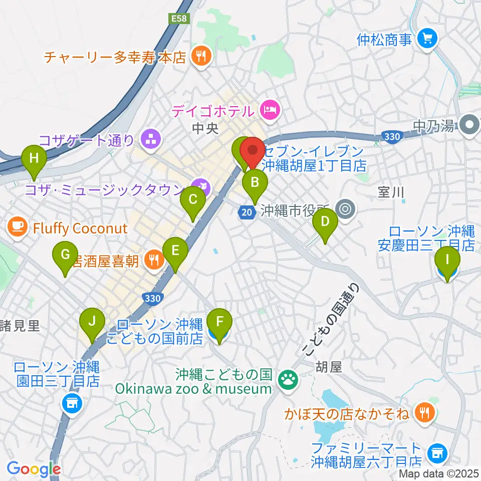 ZIGZAG周辺のコンビニエンスストア一覧地図