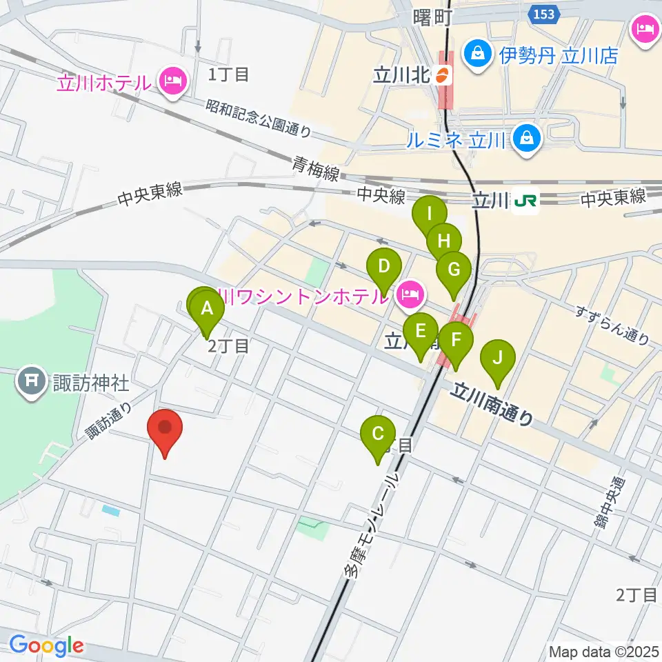 柴崎学習館周辺のコンビニエンスストア一覧地図