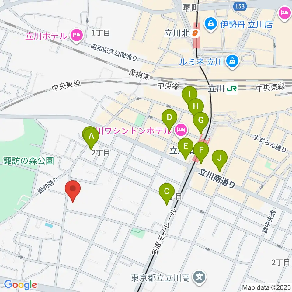 柴崎学習館周辺のコンビニエンスストア一覧地図