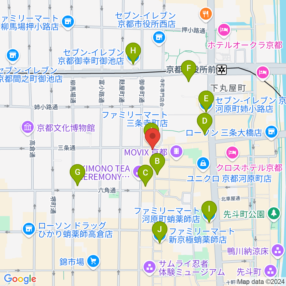 京都HAPPY JACK周辺のコンビニエンスストア一覧地図