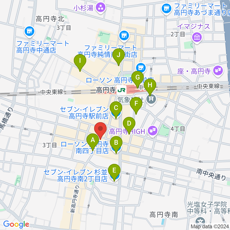 RECORD BOY周辺のコンビニエンスストア一覧地図