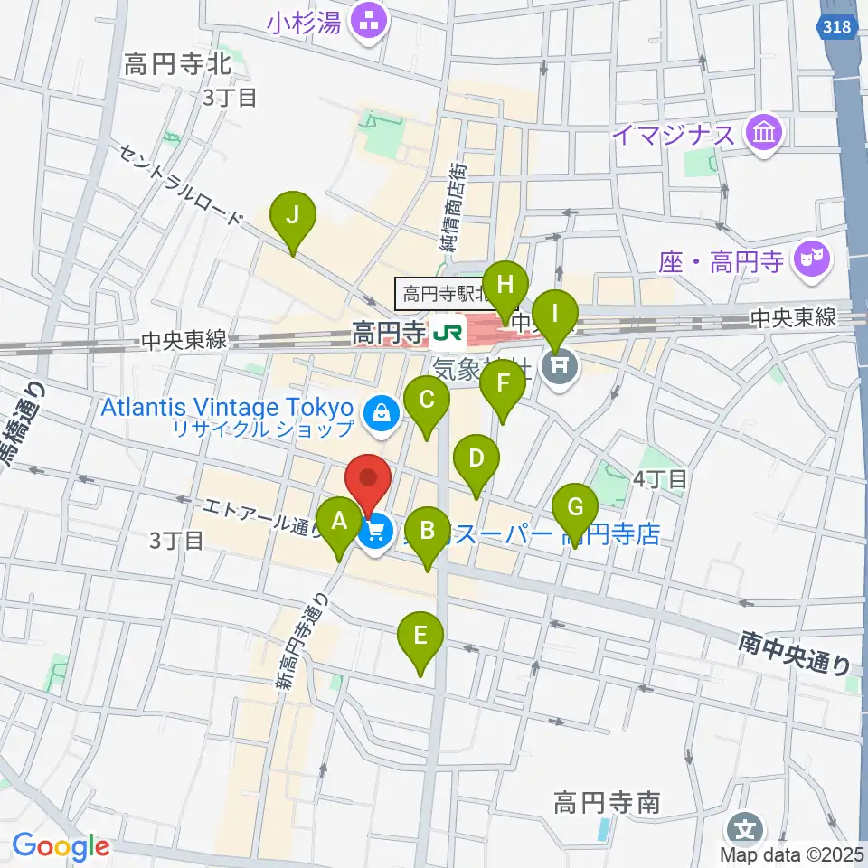 RECORD BOY周辺のコンビニエンスストア一覧地図