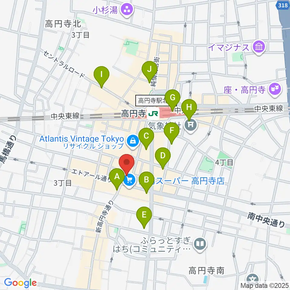 RECORD BOY周辺のコンビニエンスストア一覧地図