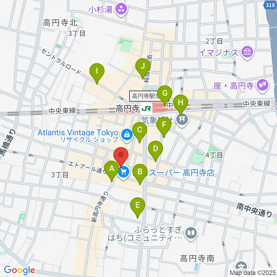 RECORD BOY周辺のコンビニエンスストア一覧地図