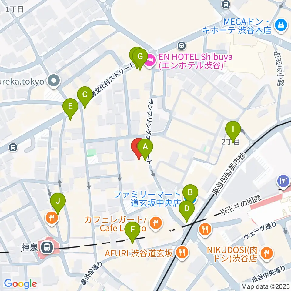 渋谷Spotify O-nest周辺のコンビニエンスストア一覧地図