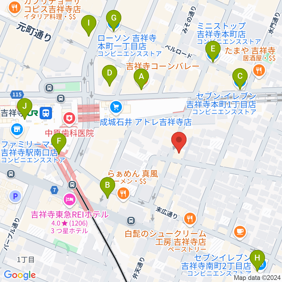 サウンドスタジオキッカ周辺のコンビニエンスストア一覧地図