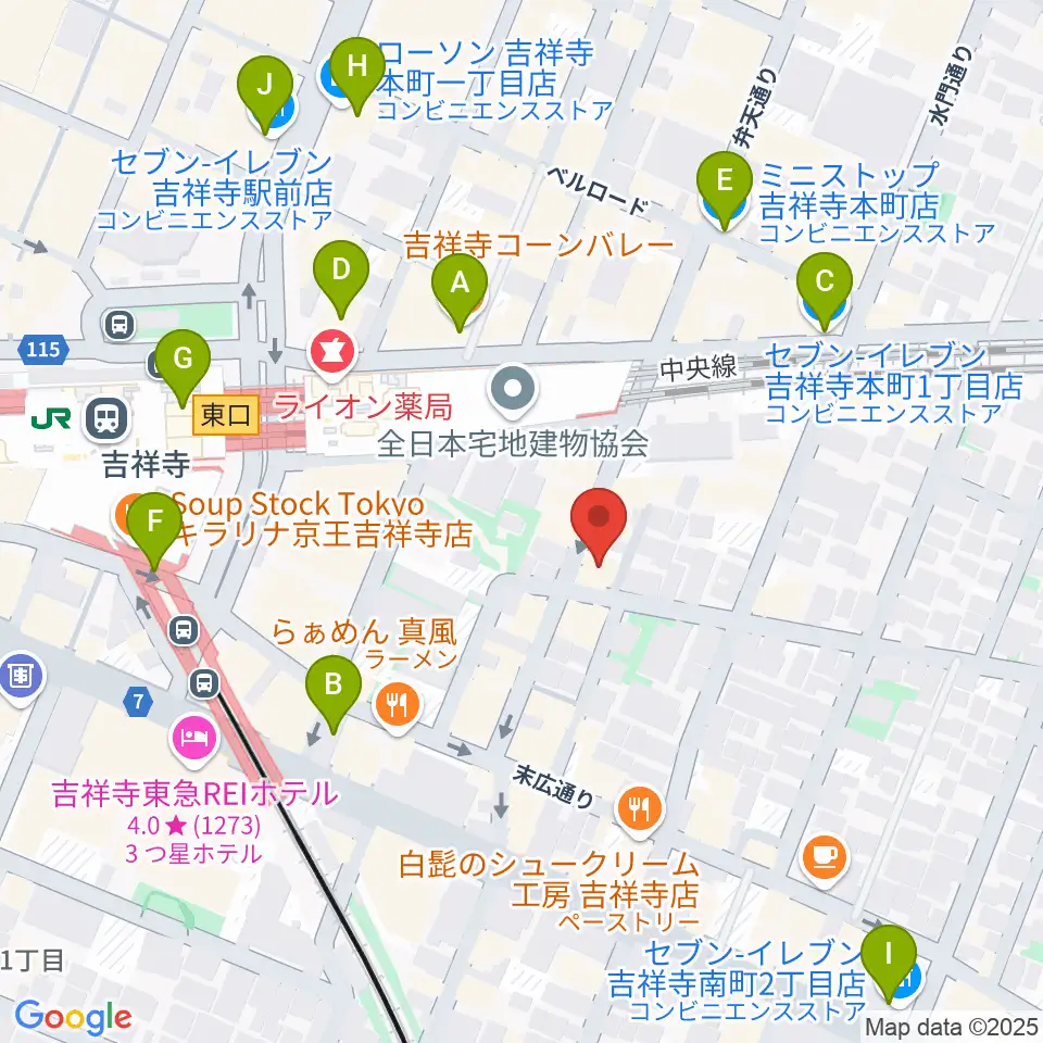 サウンドスタジオキッカ周辺のコンビニエンスストア一覧地図
