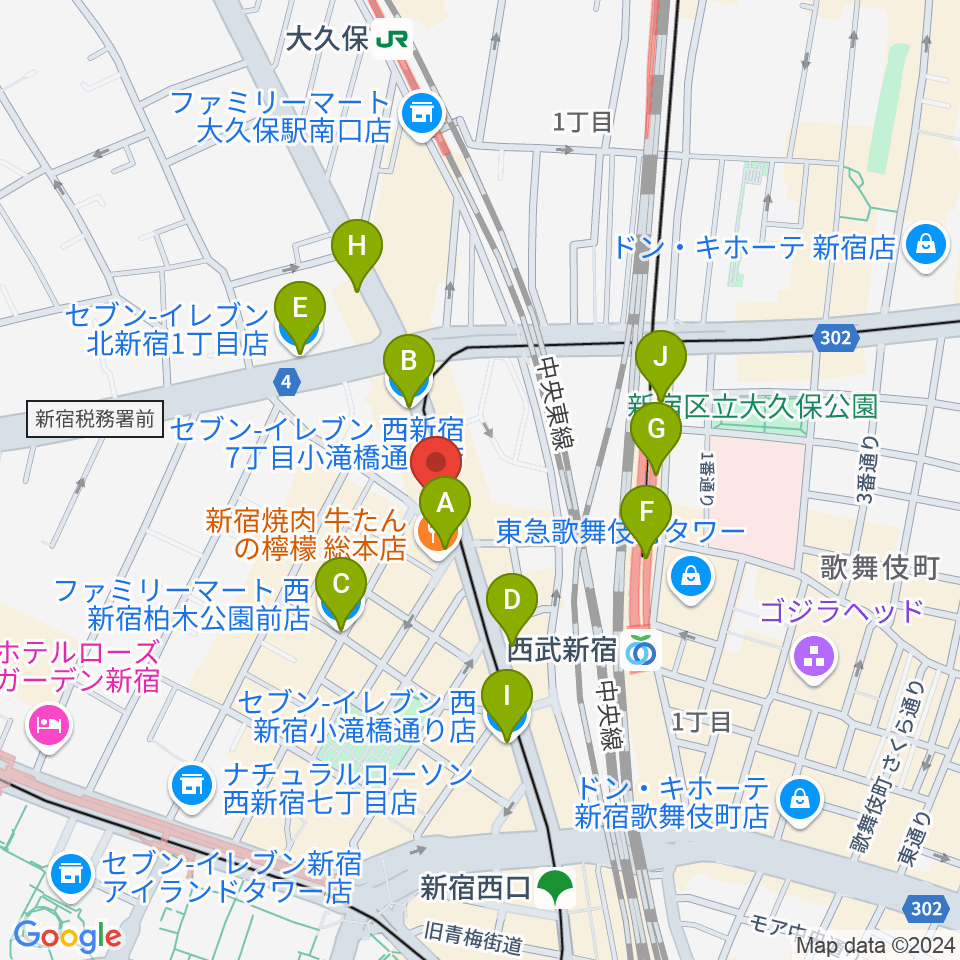 Nat Records周辺のコンビニエンスストア一覧地図