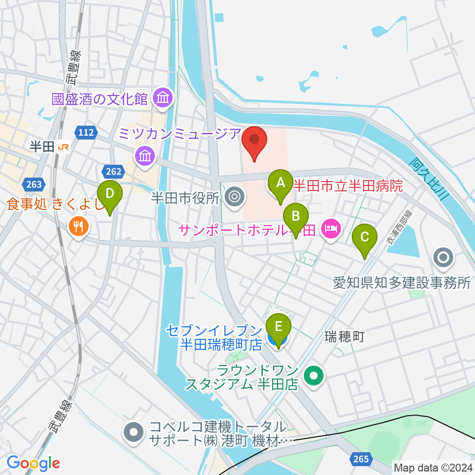 アイプラザ半田周辺のコンビニエンスストア一覧地図