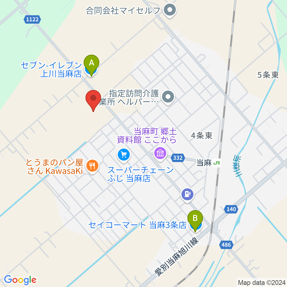 当麻町公民館 まとまーる周辺のコンビニエンスストア一覧地図