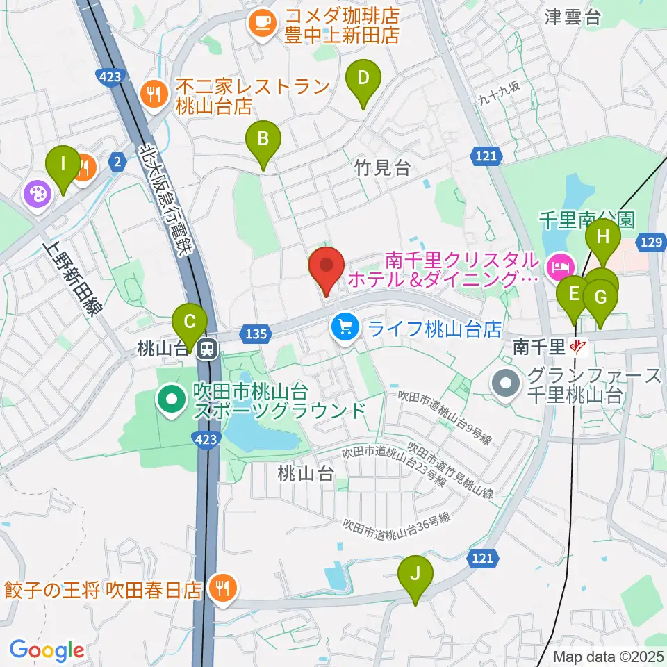 三木楽器 桃山台センター周辺のコンビニエンスストア一覧地図