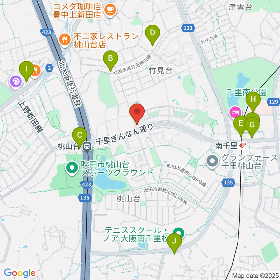 三木楽器 桃山台センター周辺のコンビニエンスストア一覧地図