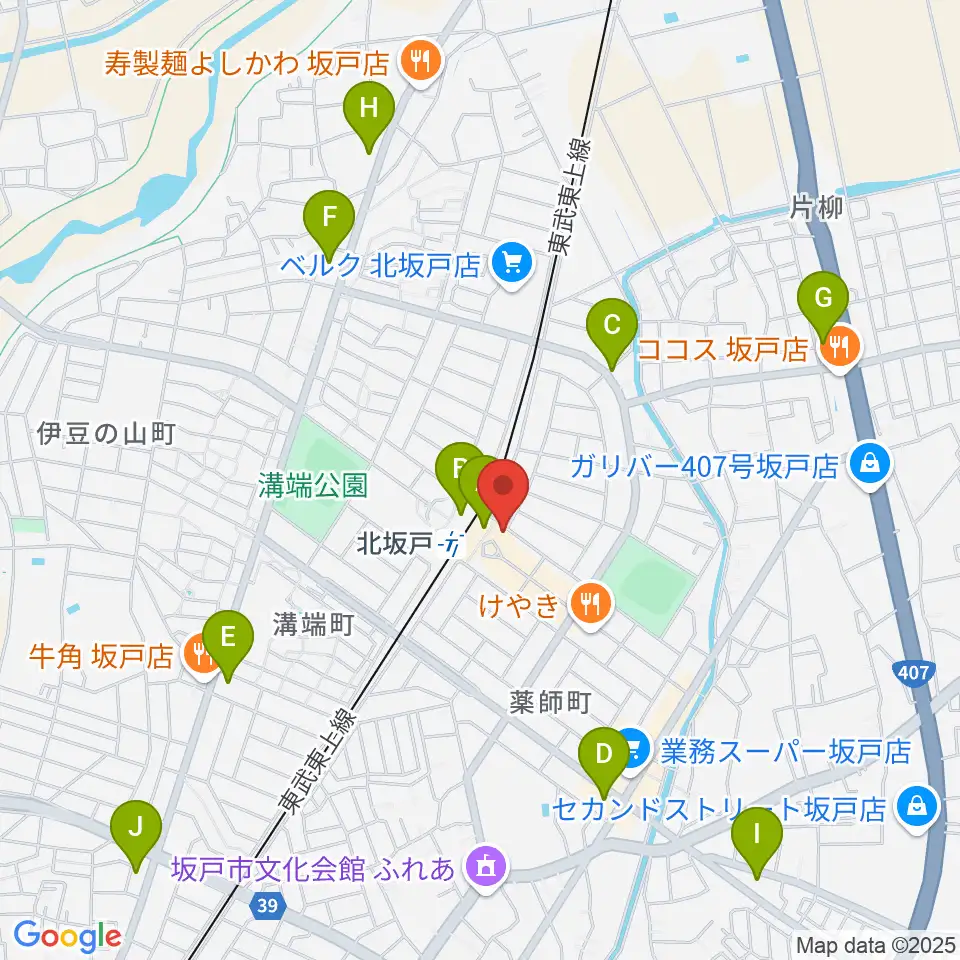坂戸市文化施設オルモ周辺のコンビニエンスストア一覧地図