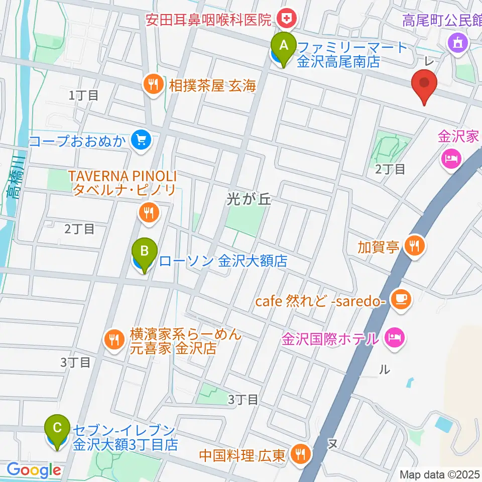 北村 箏・三弦教室周辺のコンビニエンスストア一覧地図