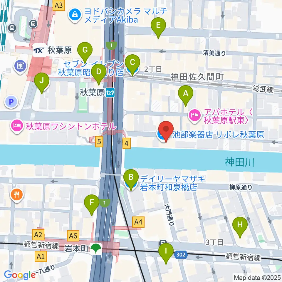 CLUB GOODMAN周辺のコンビニエンスストア一覧地図