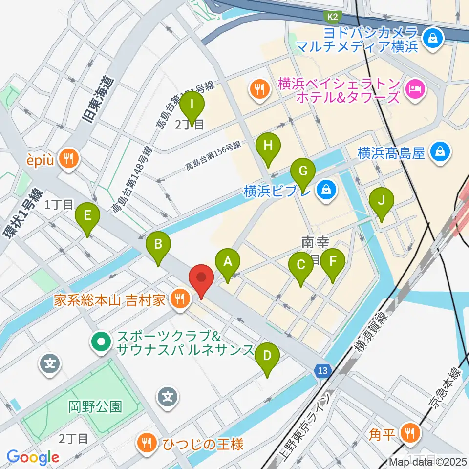 ベリーメリーミュージックスクール横浜校周辺のコンビニエンスストア一覧地図