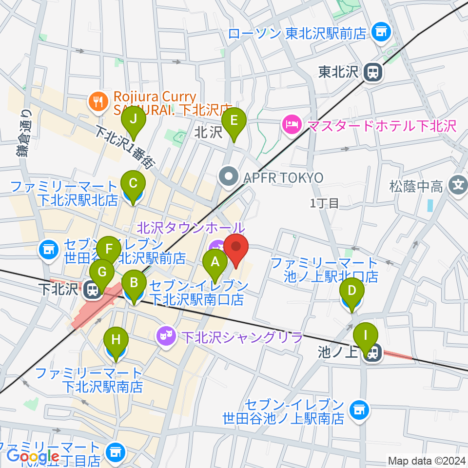 ディスクユニオン下北沢店周辺のコンビニエンスストア一覧地図